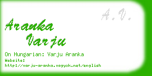 aranka varju business card